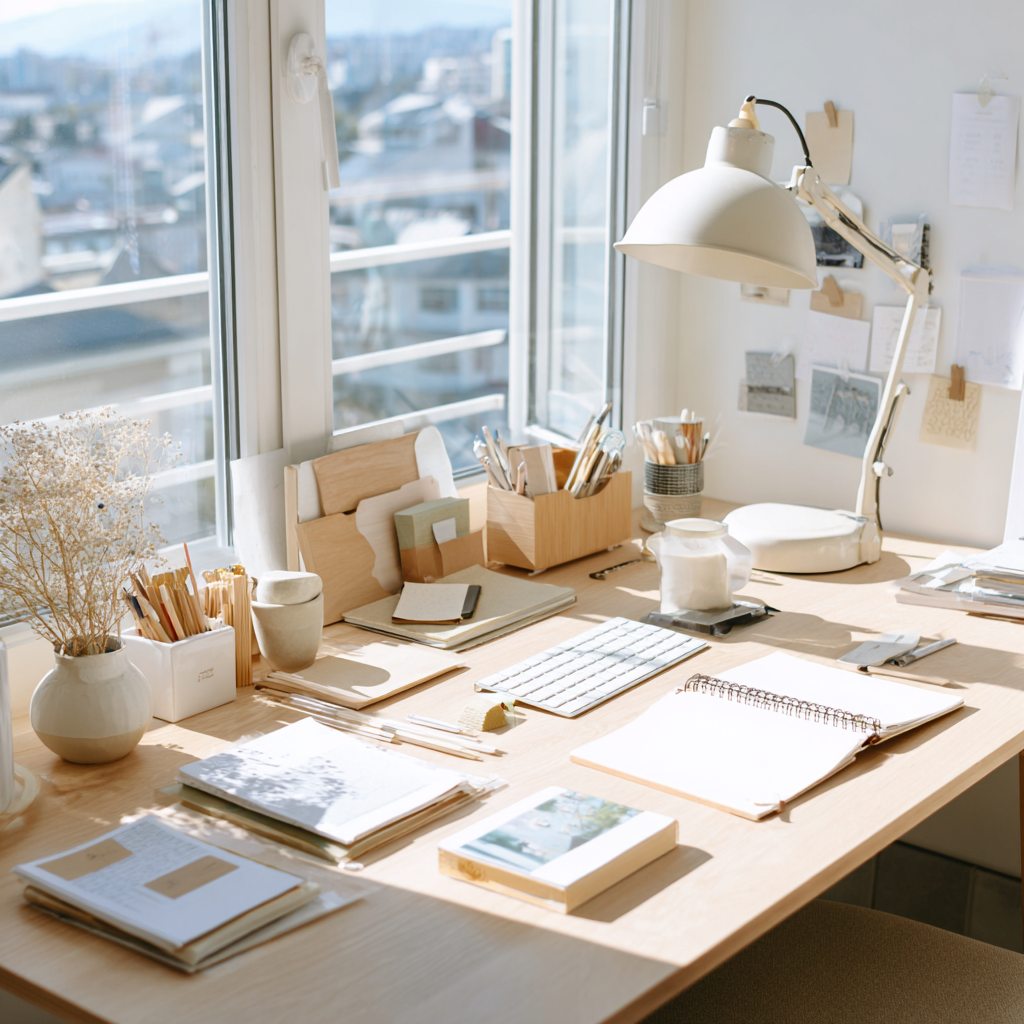ambiente de trabalho limpo renovado após limpeza espiritual
