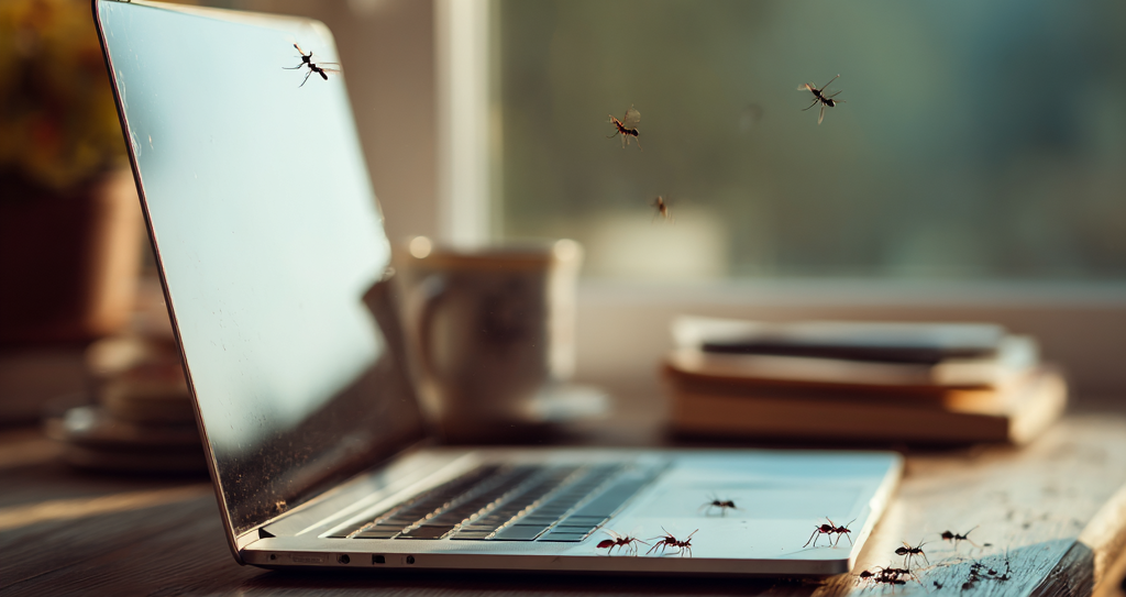 formigas no trabalho significado espiritual — mesa de home office