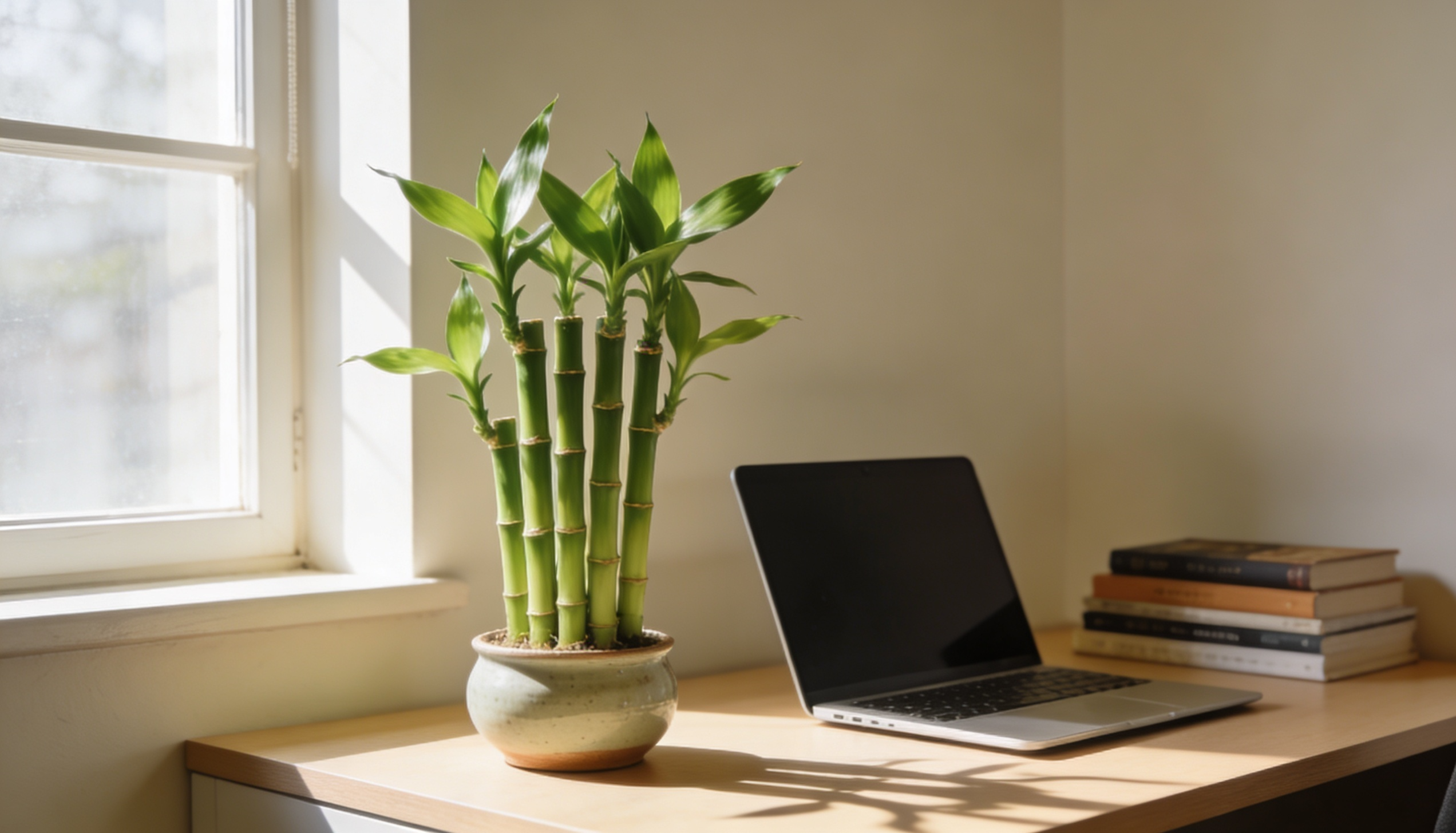 bambu da sorte no escritório — feng shui e prosperidade