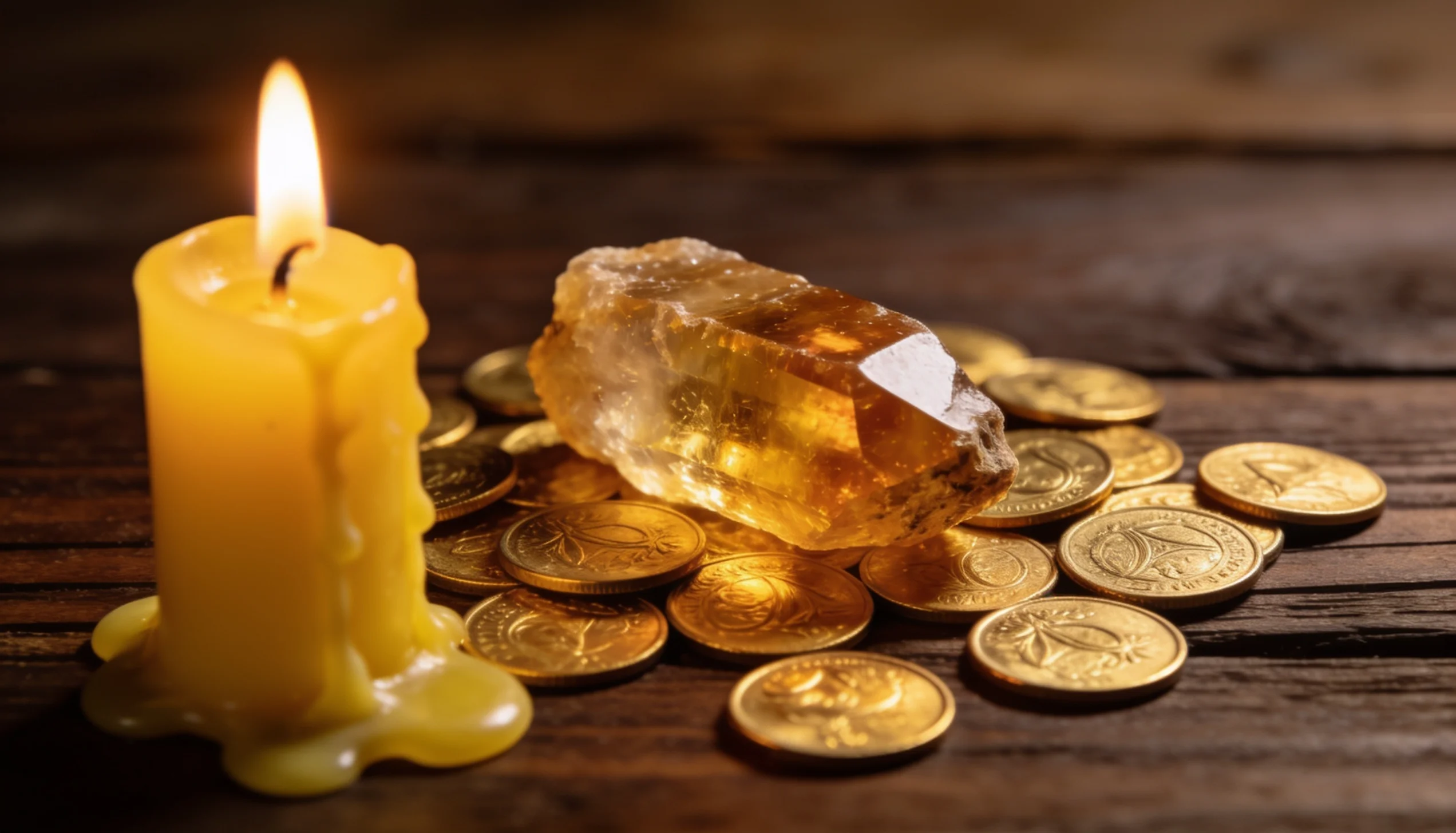 Cristal de citrino amarelo dourado iluminado por luz solar