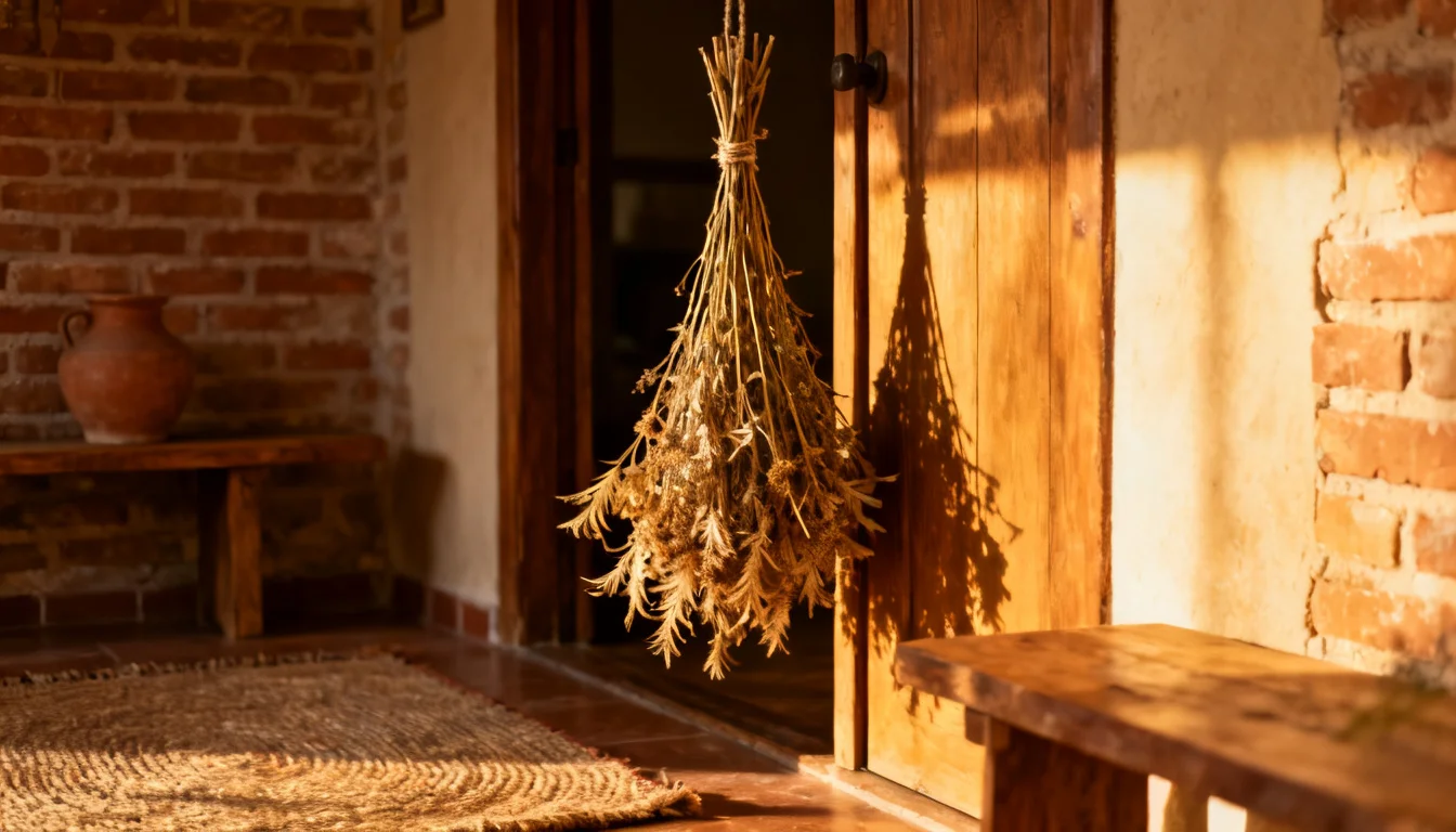ramos de guiné frescos com folhas verdes para proteção espiritual em casa