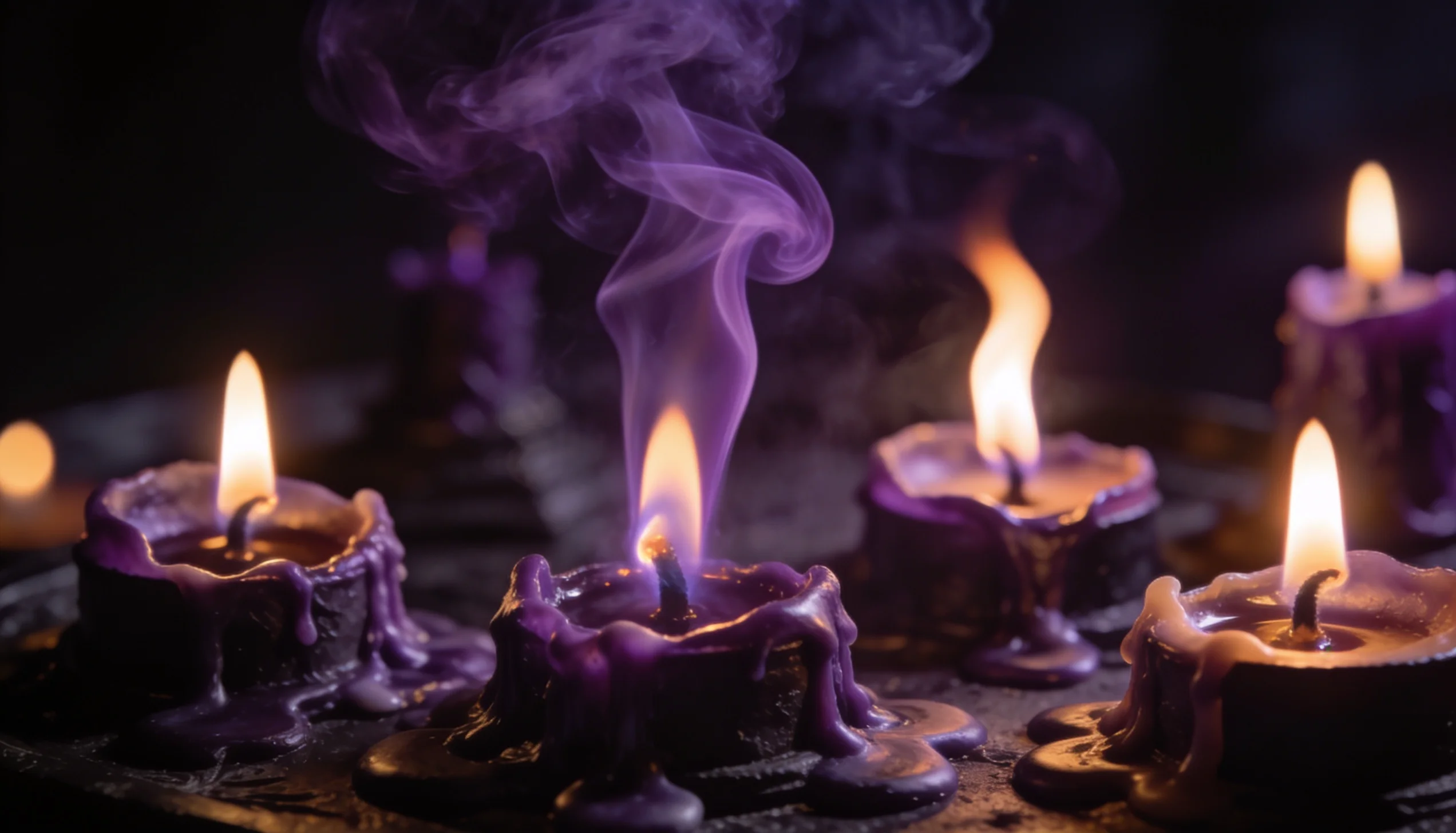 Leitura da cera derretida de vela em ritual espiritual