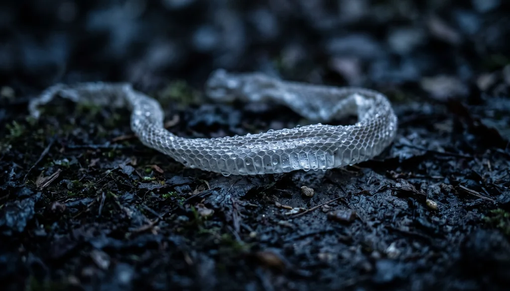 pele de cobra abandonada sobre a terra, a troca de pele como renovação
