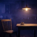 cadeira vazia à mesa da cozinha sob luz baixa, sonhar com ex